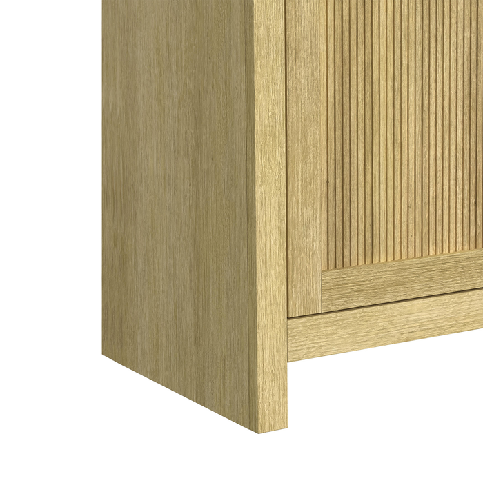 Ridgemont 70” Electric Fireplace TV Stand with Cable Management for TVs up to 80” – Natural Pine