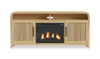 Ridgemont 70” Electric Fireplace TV Stand with Cable Management for TVs up to 80” – Natural Pine | Meuble TV Ridgemont de 70 pouces avec foyer électrique et système de gestion des câbles – Convient aux téléviseurs jusqu'à 80 pouces – Pin naturel