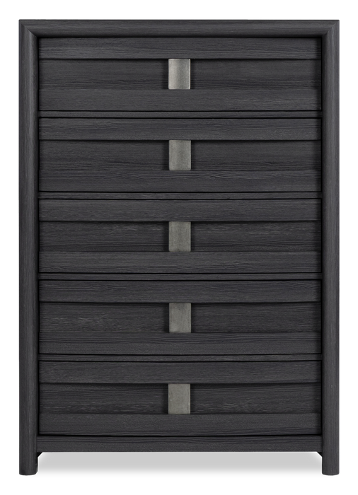 Rocco Bedroom Chest of Drawers, 5-Drawer, 36\"W x 52\"H - Dark Grey
