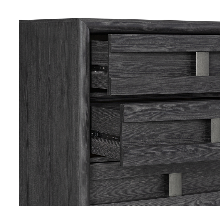 Rocco Bedroom 6-Drawer Dresser, 62\"W x 37\"H - Dark Grey