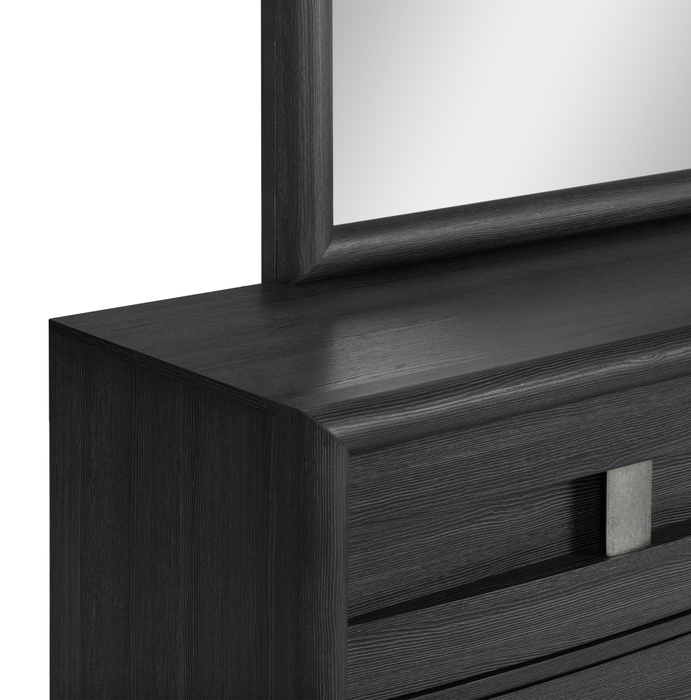 Rocco Bedroom 6-Drawer Dresser, 62\"W x 37\"H - Dark Grey