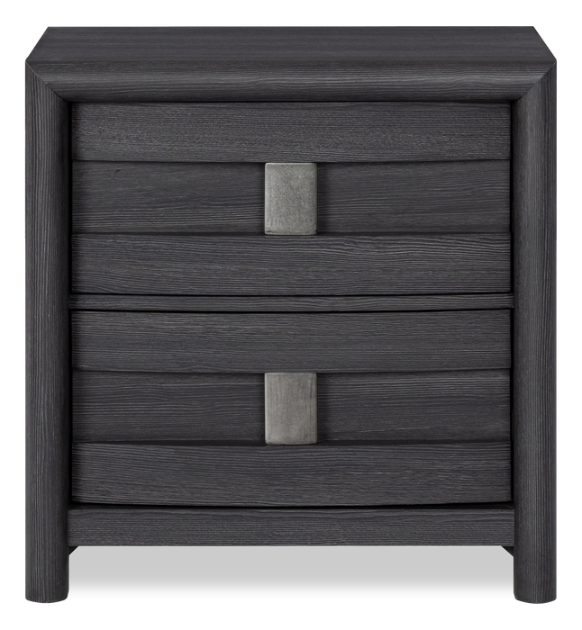 Rocco 6pc Bedroom Set, LED Storage Bed, Dresser, Mirror & Nightstand, Dark Grey - Queen Size