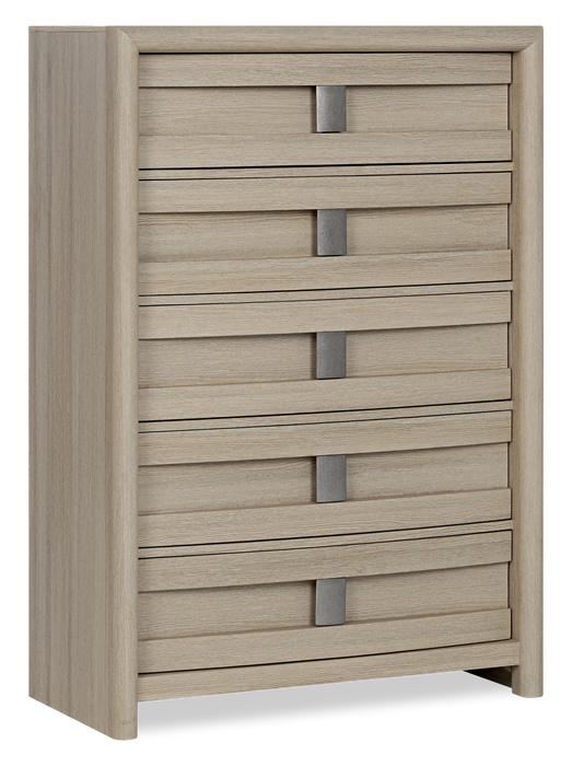 Rocco Bedroom Chest of Drawers, 5-Drawer, 36\"W x 52\"H - Light Brown