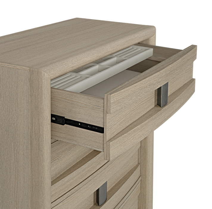 Rocco Bedroom Chest of Drawers, 5-Drawer, 36\"W x 52\"H - Light Brown