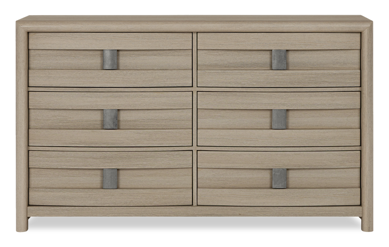 Rocco Bedroom 6-Drawer Dresser, 62\"W x 37\"H - Light Brown
