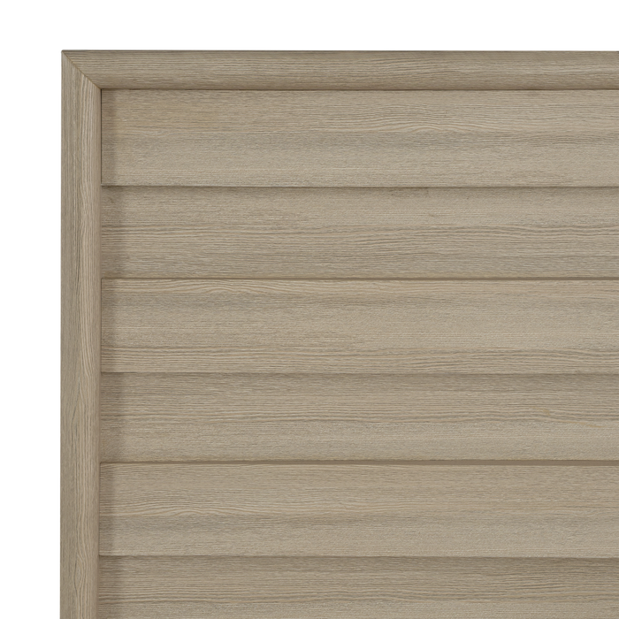 Rocco Storage Bed with 2 Built-In Footboard Drawers & LED Lit Headboard, Light Brown - Queen Size