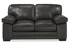 Rodeo 67” Top-Grain Genuine Leather Loveseat with Removable Cushions – Charcoal | Causeuse Rodeo de 67 po en cuir véritable de qualité supérieure avec coussins amovibles - anthracite