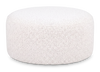 Made in Canada Customizable Sofa Lab Round 38" Fabric Ottoman – Teddy Snow | Pouf courbé personnalisable de Sofa Lab de 38 po fabriqué au Canada en tissu - Teddy Snow