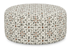 Made in Canada Customizable Sofa Lab Round 38" Fabric Ottoman – Copper Accent Fabric | Pouf courbé personnalisable de Sofa Lab de 38 po fabriqué au Canada en tissu - tissu décoratif Copper