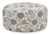 Made in Canada Customizable Sofa Lab Round 38" Fabric Ottoman – Dragonfly Accent Fabric | Pouf courbé personnalisable de Sofa Lab de 38 po fabriqué au Canada en tissu - tissu décoratif Dragonfly