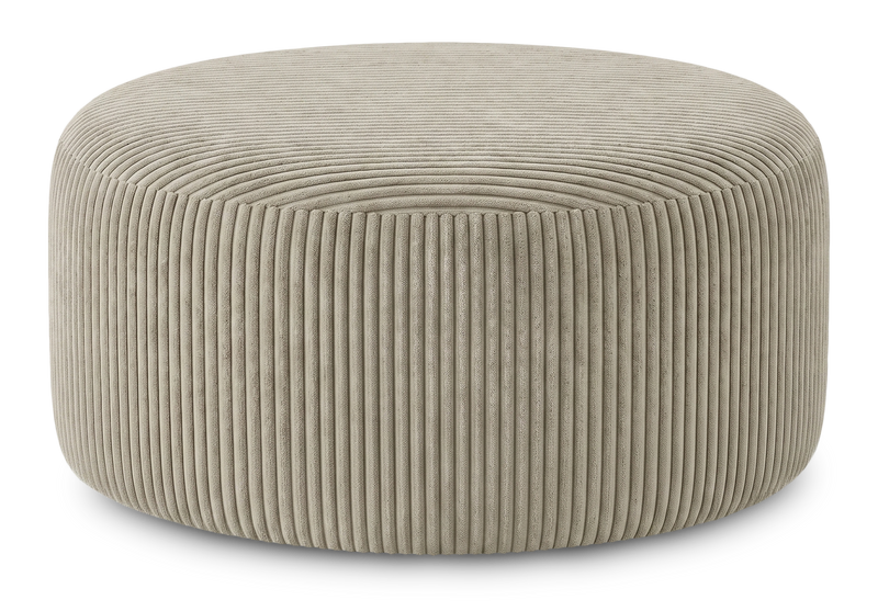 Made in Canada Customizable Sofa Lab Round 38\" Fabric Ottoman – Fog Accent Fabric 