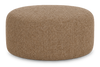 Made in Canada Customizable Sofa Lab Round 38\" Fabric Ottoman – Chenille Praline