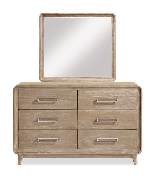Sasha Bedroom Dresser Mirror - Natural Oak Brown