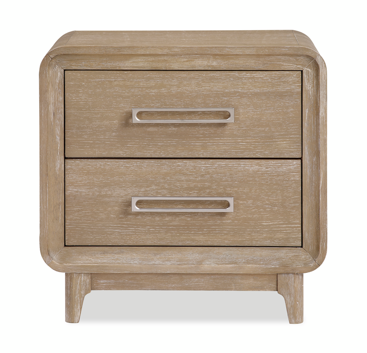 Sasha Bedside 2-Drawer Nightstand, 28\"W x 27\"H - Natural Oak Brown
