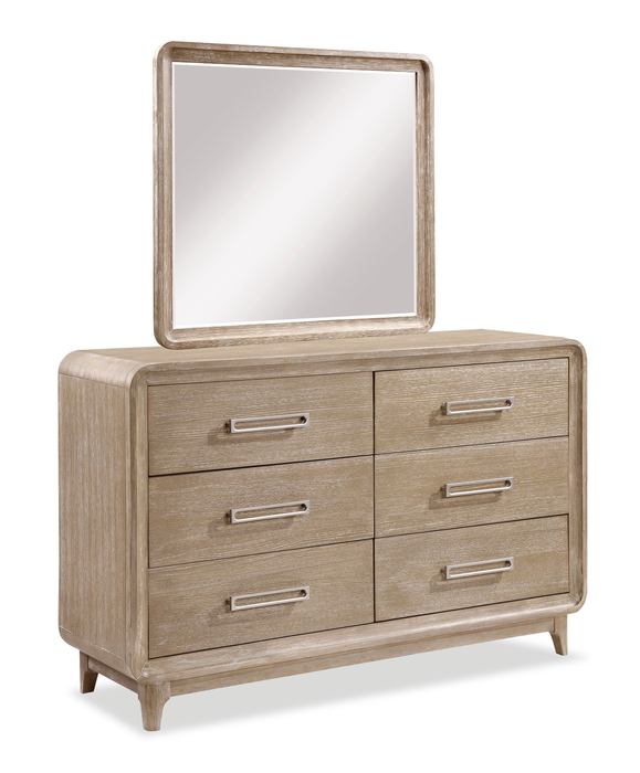 Sasha Bedroom 6-Drawer Dresser, 62\"W x 38\"H - Natural Oak Brown