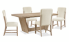 Austin 5pc Extension Dining Set with Table & 4 Chairs, 82-94"W - Taupe & Natural Oak Brown | Ensemble de salle à manger Austin 5 pièces avec table, rallonge de 82 po à 94 po (L) et 4 chaises - taupe et brun chêne naturel
