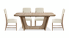 Austin 5pc Extension Dining Set with Table & 4 Chairs, 82-94"W - Taupe & Natural Oak Brown | Ensemble de salle à manger Austin 5 pièces avec table, rallonge de 82 po à 94 po (L) et 4 chaises - taupe et brun chêne naturel