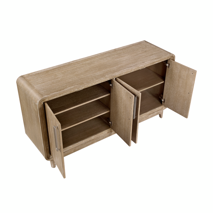 Sasha Dining Server with Storage, 66\"W - Natural Oak Brown