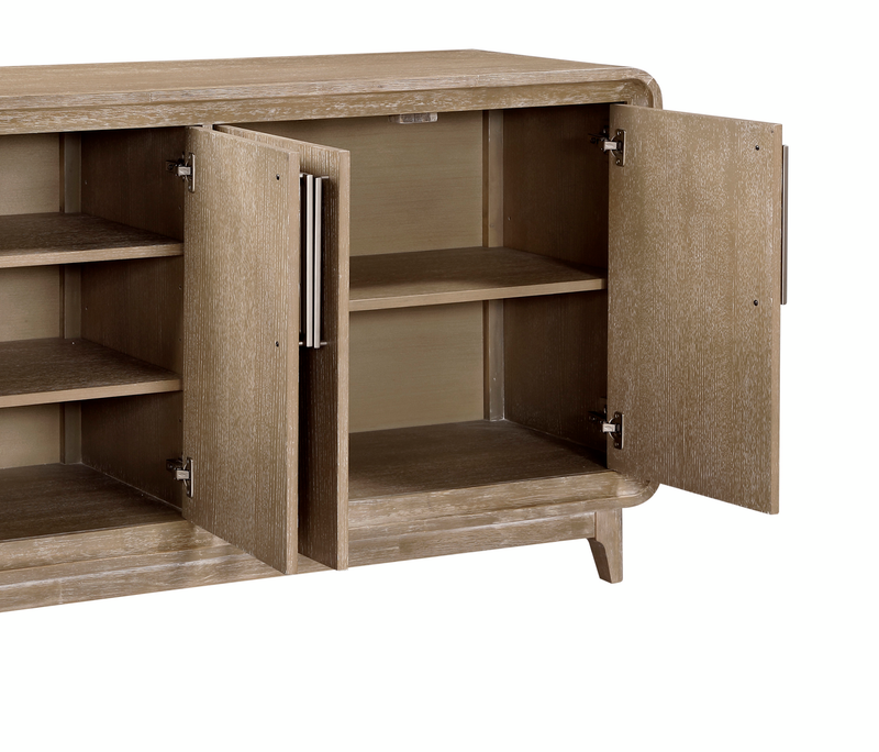 Sasha Dining Server with Storage, 66\"W - Natural Oak Brown