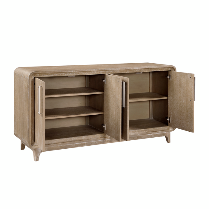 Sasha Dining Server with Storage, 66\"W - Natural Oak Brown