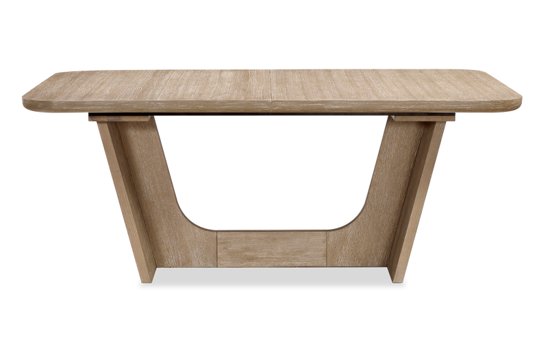 Sasha Extension Dining Table with Trestle Base, 82-94\"W - Natural Oak Brown