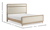 Sasha Panel Bed with Fabric Headboard & Footboard, Natural Oak Brown - King Size | Lit à panneaux Sasha avec tête et pied de lit en tissu, brun chêne naturel - format très grand lit