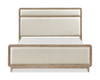 Sasha 5pc Bedroom Set with Fabric Bed, Dresser & Mirror, Natural Oak Brown - King Size | Ensemble de chambre à coucher Sasha 5 pièces avec lit en tissu, commode et miroir, brun chêne naturel - format très grand lit