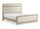 Sasha Panel Bed with Fabric Headboard & Footboard, Natural Oak Brown - Queen Size