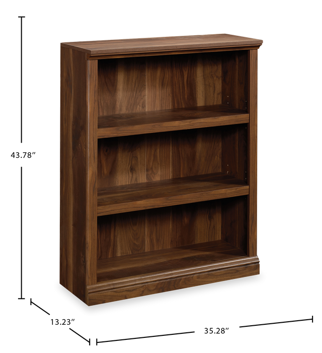 Smyth 35.28” 3-Shelf Bookcase – Grand Walnut