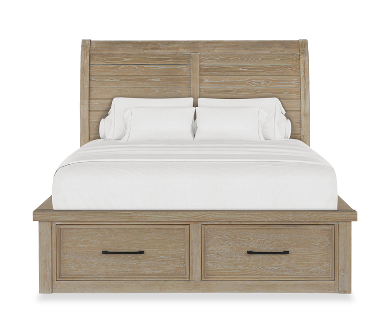 Sonoma 5pc Bedroom Set with Storage Bed, Dresser & Mirror, Light Brown - Queen Size