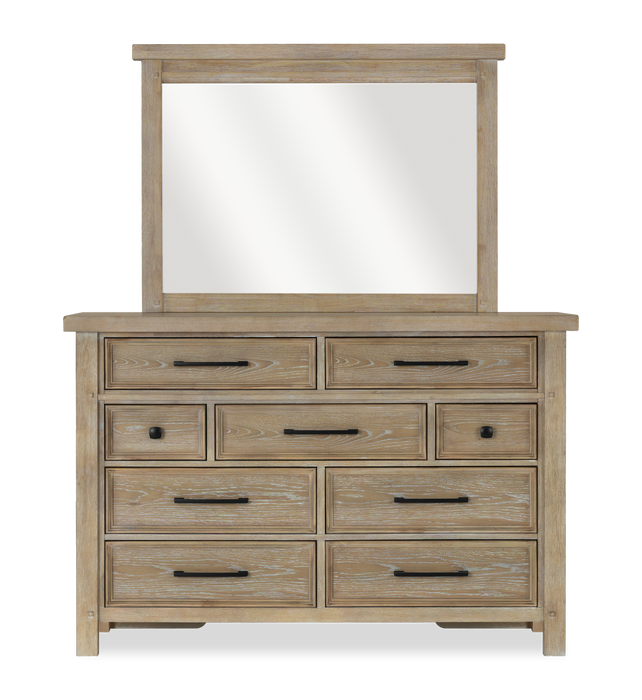 Sonoma 5pc Bedroom Set with Bed, Dresser & Mirror, Light Brown - Queen Size