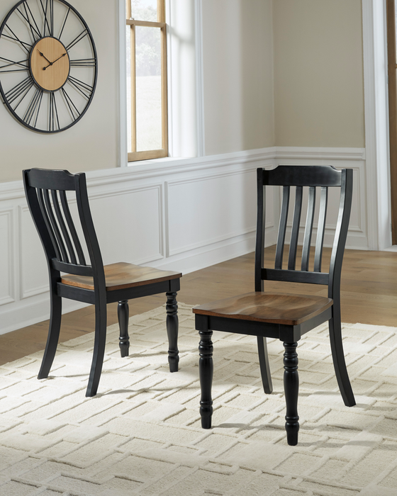 Stella Dining Chair, Wood, Slat Back - Black/Brown