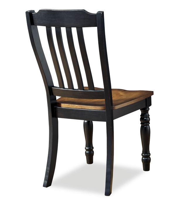 Stella Dining Chair, Wood, Slat Back - Black/Brown