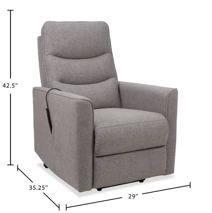 Stratford 29” Linen-Look Power Lift Reclining Chair - Grey