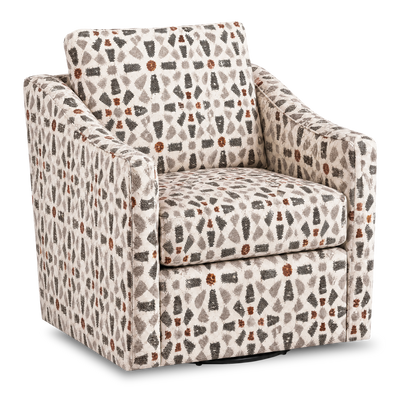 Made in Canada Sofa Lab Customizable Swivel 32" Fabric Accent Chair – Copper Accent Fabric | Fauteuil d’appoint pivotant personnalisable de Sofa Lab de 32 po fabriqué au Canada en tissu - tissu décoratif Copper