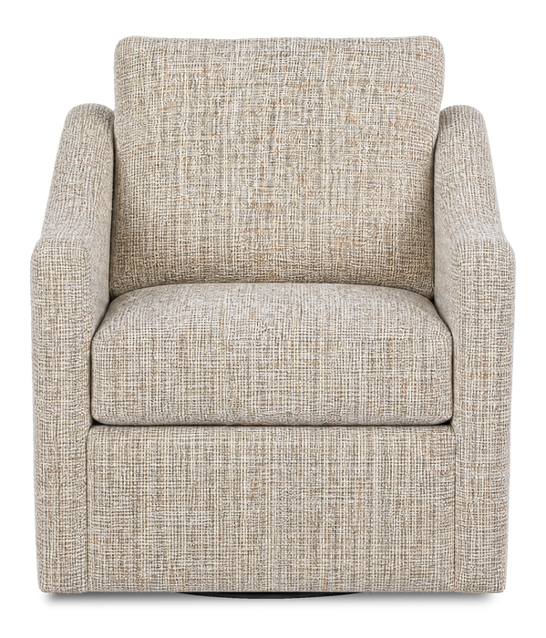 Made in Canada Sofa Lab Customizable Swivel 32\" Fabric Accent Chair – Rust Accent Fabric 