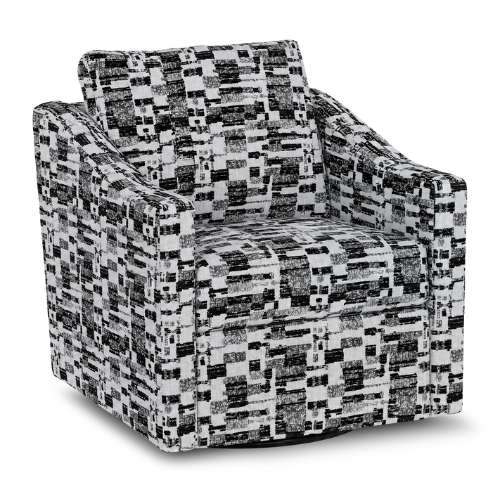 Made in Canada Sofa Lab Customizable Swivel 32\" Fabric Accent Chair – Noir Accent Fabric 