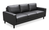 Sydney 77” Sofa Leather-Look Fabric Sofa with Removable Back Cushions - Black | Sofa Sydney de 77 po en tissu d’apparence cuir avec coussins de dossier amovibles - noir