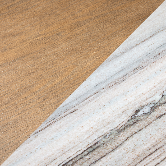 Timber 52\" Coffee Table with Marble Top and Storage - Sierra Brown