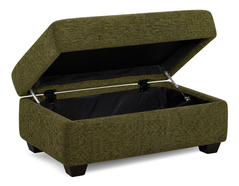 Made in Canada Customizable Sofa Lab Trunk 39\" Fabric Storage Ottoman – Chenille Moss
