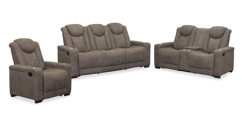 Venture 35.83” Faux Suede Reclining Chair with Storage and Cupholders - Chocolate
