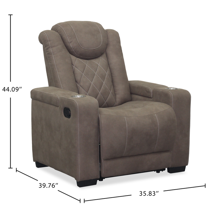 Venture 35.83” Faux Suede Reclining Chair with Storage and Cupholders - Chocolate