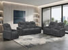 Venture 35.83” Faux Suede Power Reclining Chair with Power Headrests, Cupholders, and USB Port - Grey | Fauteuil à inclinaison électrique Venture de 35,83 po en suédine avec appuie-têtes électriques, porte-gobelets et port USB - gris