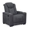 Venture 35.83” Faux Suede Reclining Chair with Storage and Cupholders - Grey
