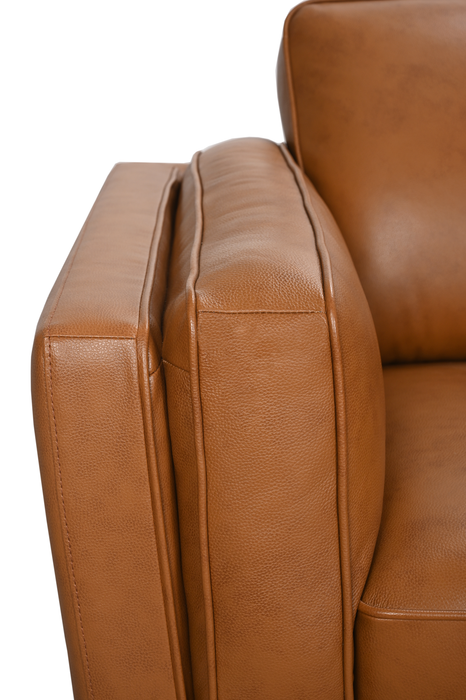 Viero 64.2\" Genuine Leather Loveseat - Caramel  