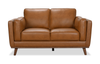 Viero 64.2" Genuine Leather Loveseat - Caramel   | Causeuse Viero de 64,2 po en cuir véritable - caramel