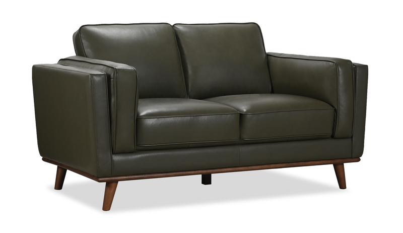 Viero 64.2\" Genuine Leather Loveseat - Green  