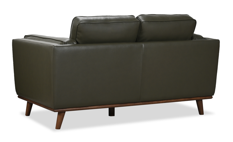 Viero 64.2\" Genuine Leather Loveseat - Green  