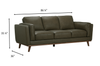 Viero 86.2" Genuine Leather Sofa - Green   | Sofa Viero de 86,2 po en cuir véritable - vert