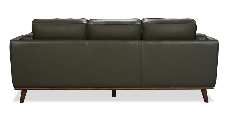 Viero 86.2\" Genuine Leather Sofa - Green  